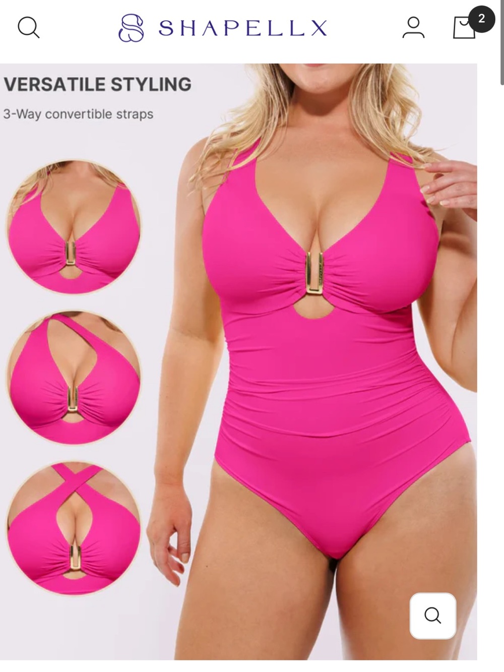 Multi way Ruched U-Wire Cut Out Shaping Swimsuit - Picture 6 of 11